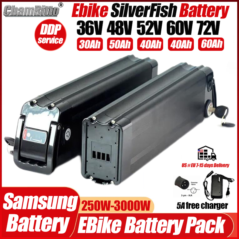 Electric Bicycle Battery 72V 30Ah - Elektrofahrrad 36V 48V 52V SilverFish Akku