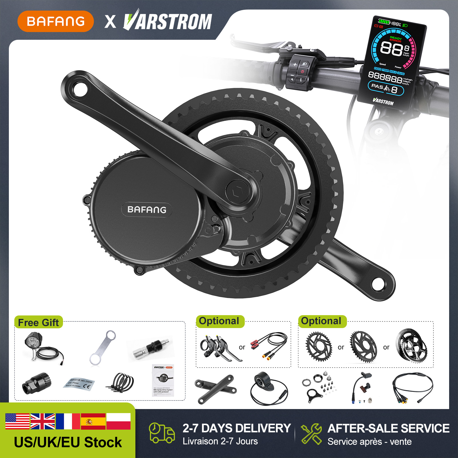 [US-Lager] BAFANG 48V 500W 750 – Mid Drive Motor Kit 52V 1000W Bewertung und Preis