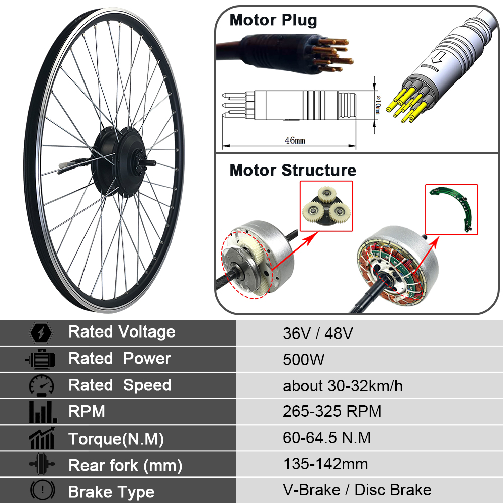 Elektromotor-Radkit 36V/48V 50 – 72V 5000W Hub Motor Kit Bewertung und Preis